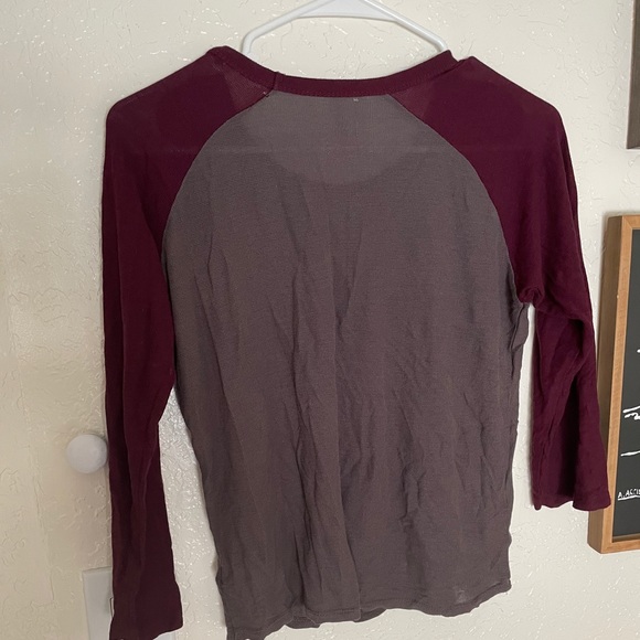 Maroon and grey baseball shirt - Picture 5 of 6